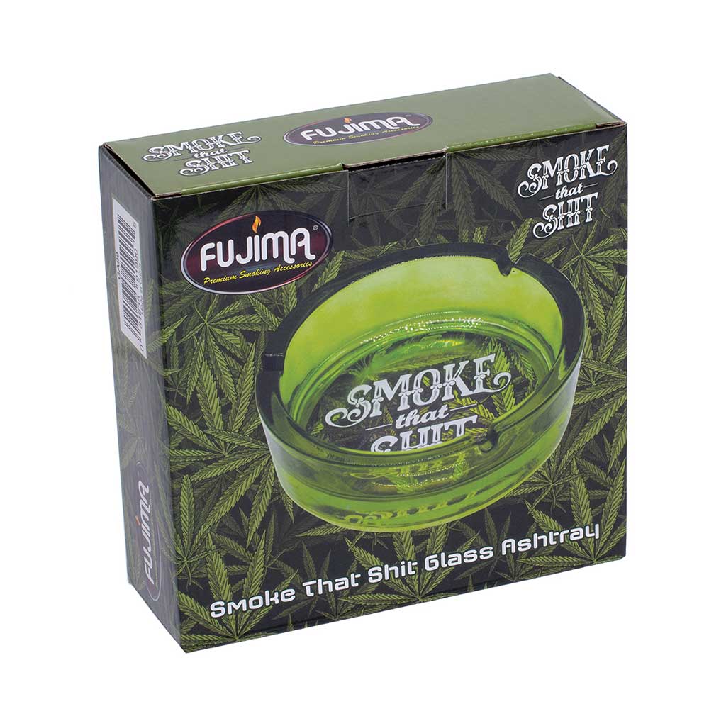 Green Smoke That Shit Glass Ashtray