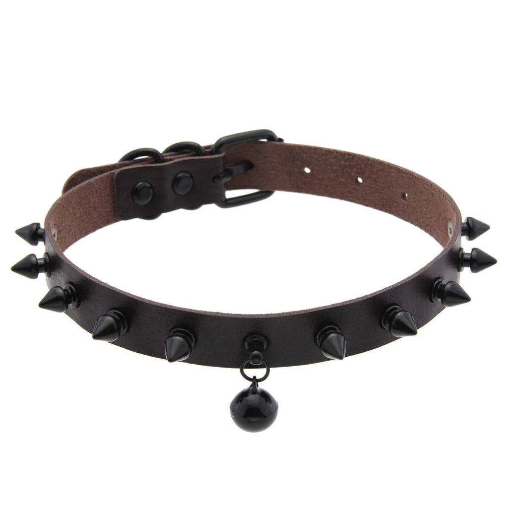 Punk Spiked Bell Choker