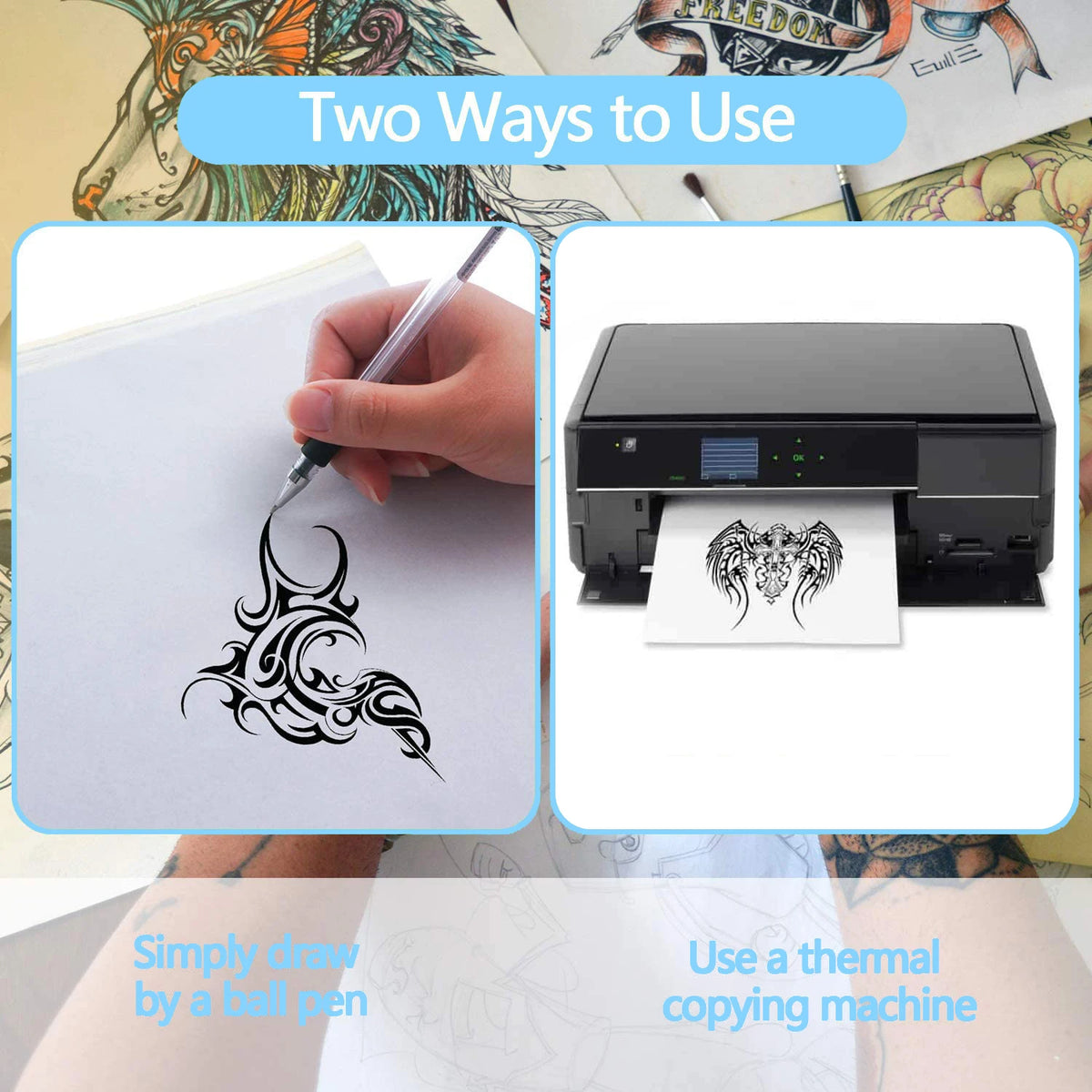 10/50/100Pcs Tattoo Transfer Pape LASTJUDG A4 Size Copy Paper Thermal