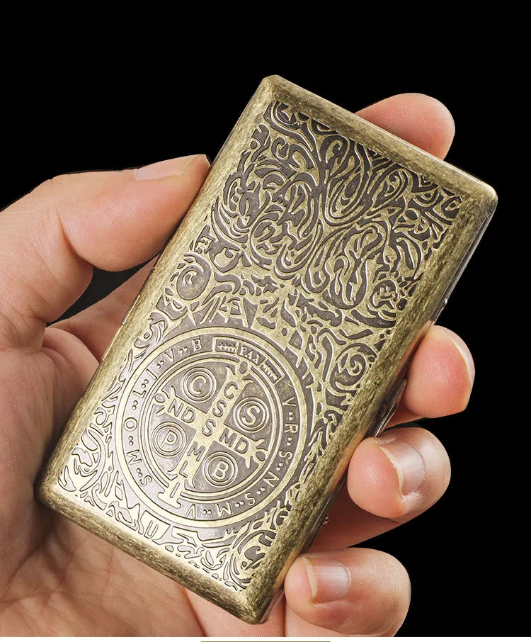 Slim Embossed Cigarette Case 20 Sticks Capacity