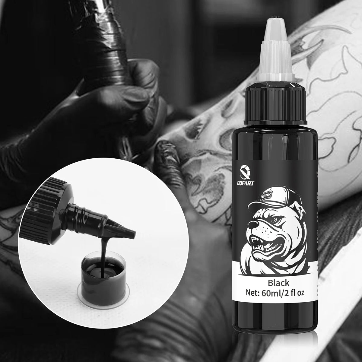 DQFART 60ml Black Tattoo Ink