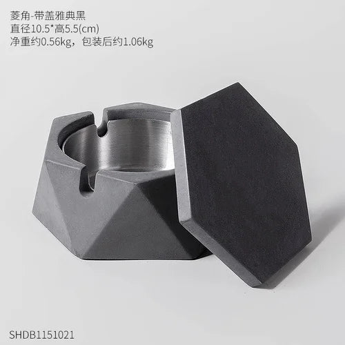 Car Ashtray Cement Drop Resistance Ash Tray Holder Gift for Boyfriend Ashtrays with Lids Decoration