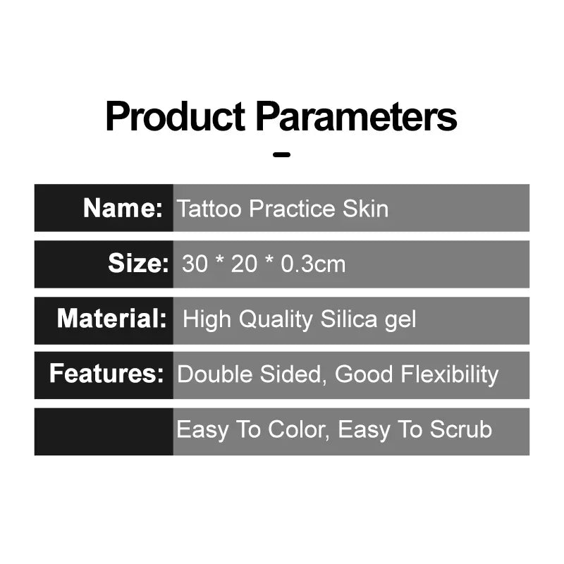 3MM A4 Size Tattoo Practice Skin Double Sides Silicone Microblading Eyebrow Permanent Makeup Practice Skin Tattoo Supplies