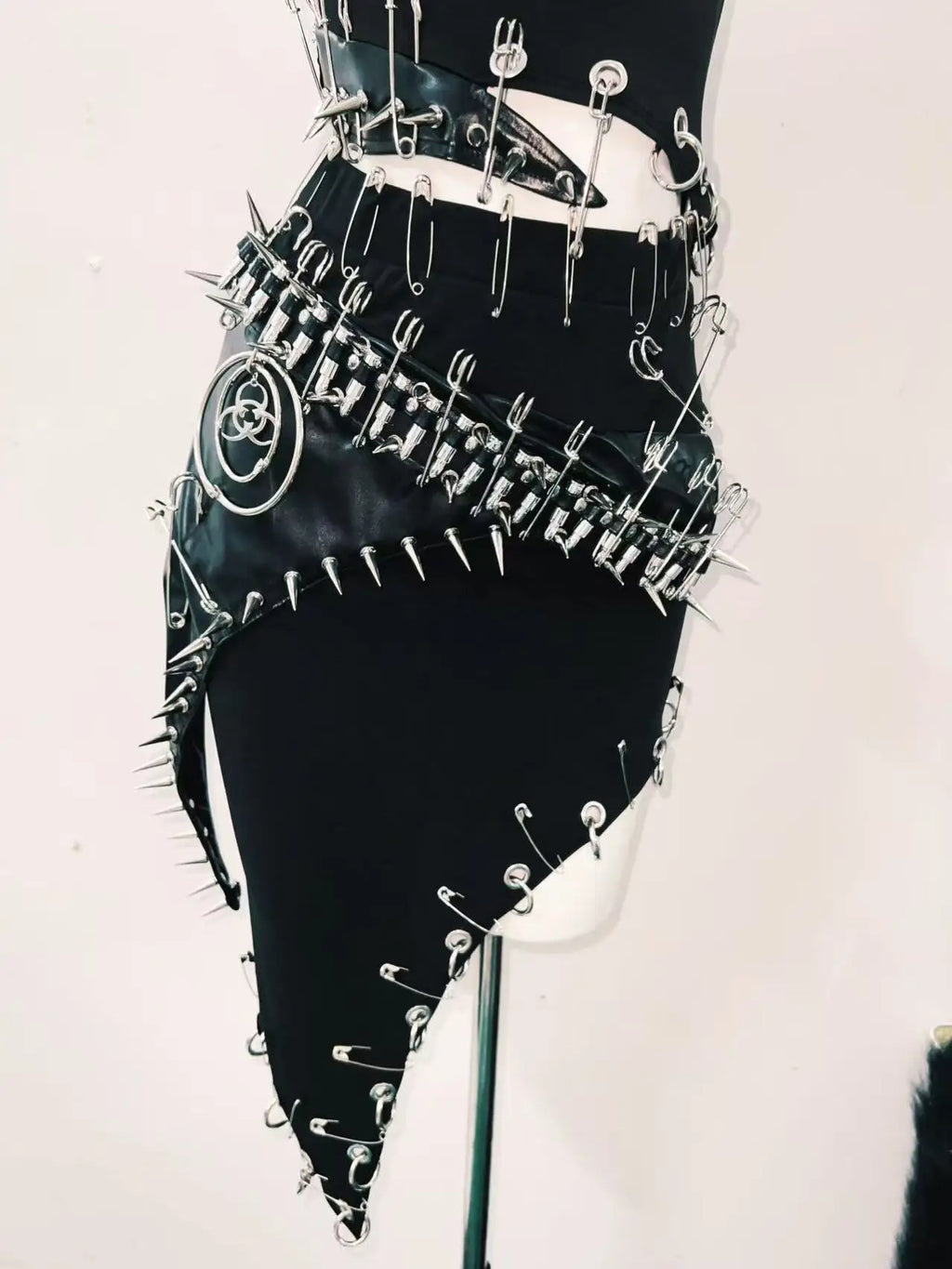 Y2K Gothic Biohazard Spike Choker