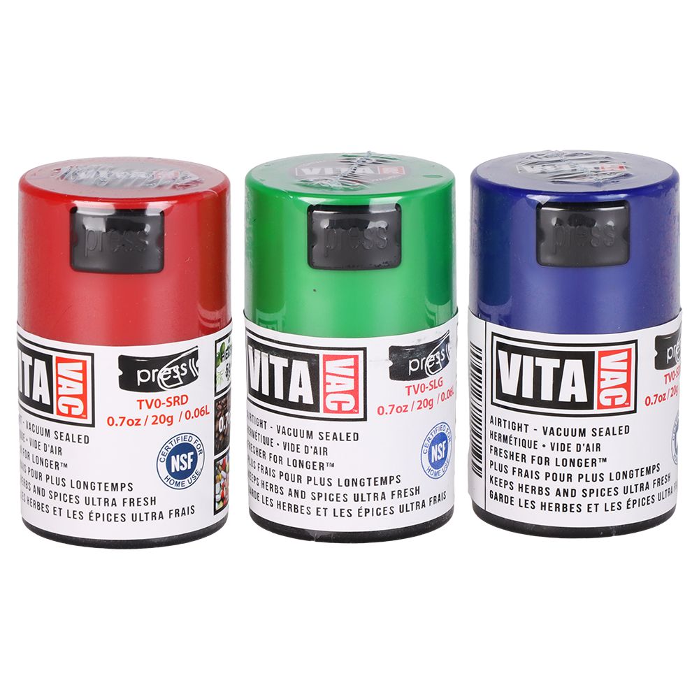 24CT DISPLAY - Vitavac Smell Proof Container - 2.75" / Assorted Colors