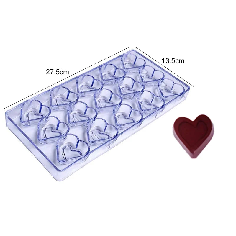 1PC Chocolate Mold for Festival Valentine Day Household Kitchen DIY Baking Tool Plastic Homemade Candies Rose Heart-shaped TMZ