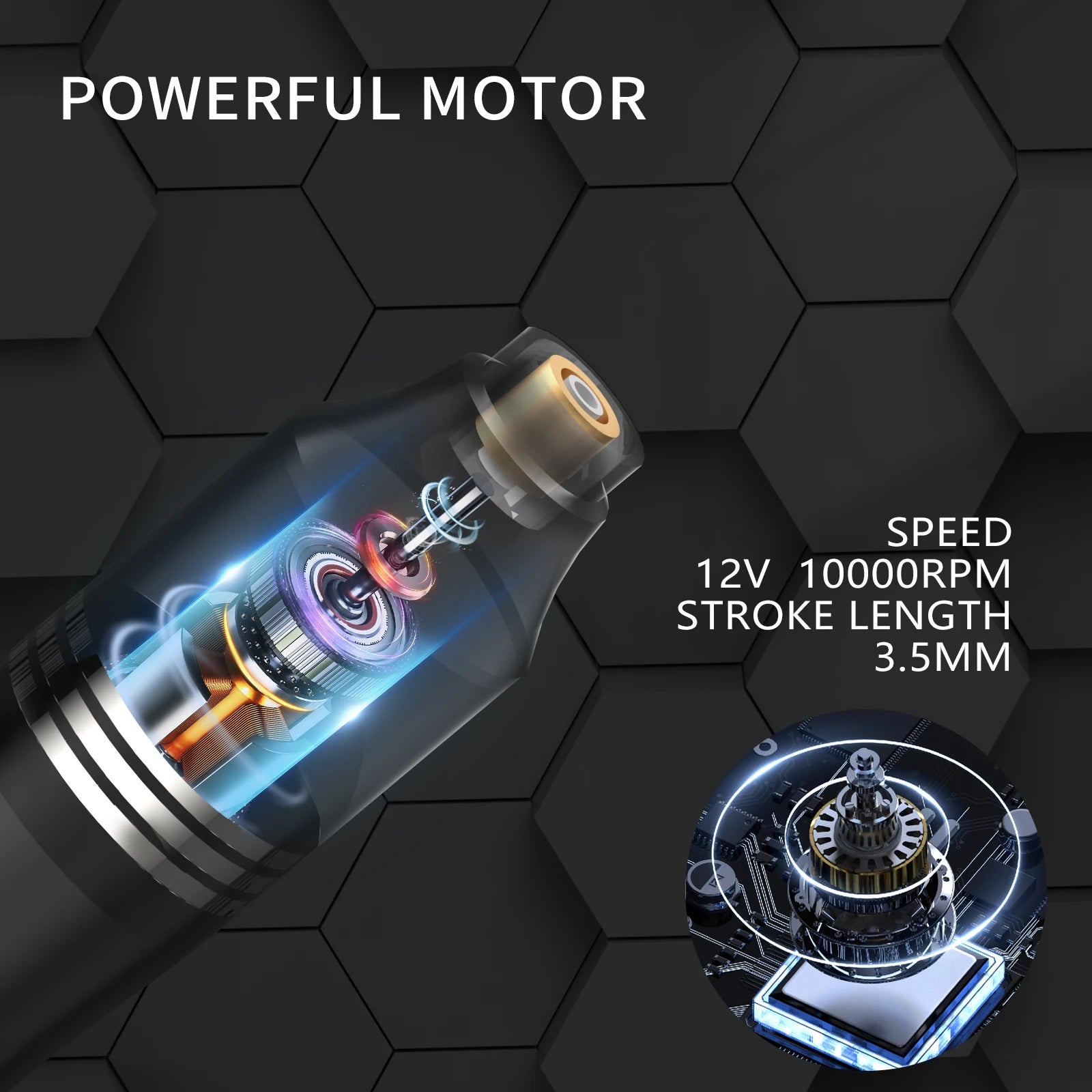 Wireless Rotary Tattoo Machine Set With 10PCS Tattoo Cartridge Needles Ink Permanent Makeup Tools tattoo machine full kit