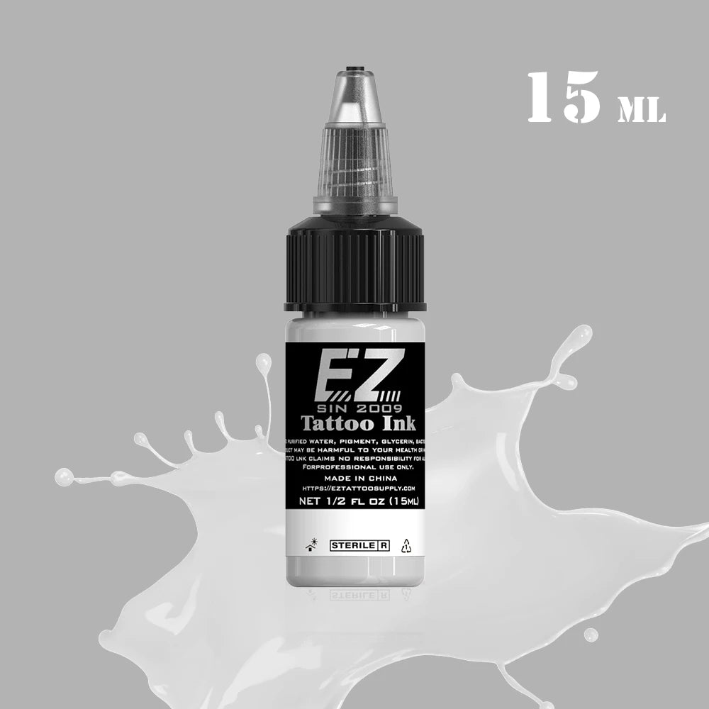 EZ Tattoo INK 25 Colors  1/2 oz 15ml/Bottle Tattoo Inks Pigment Kit for 3D Makeup Beauty Skin Body Art