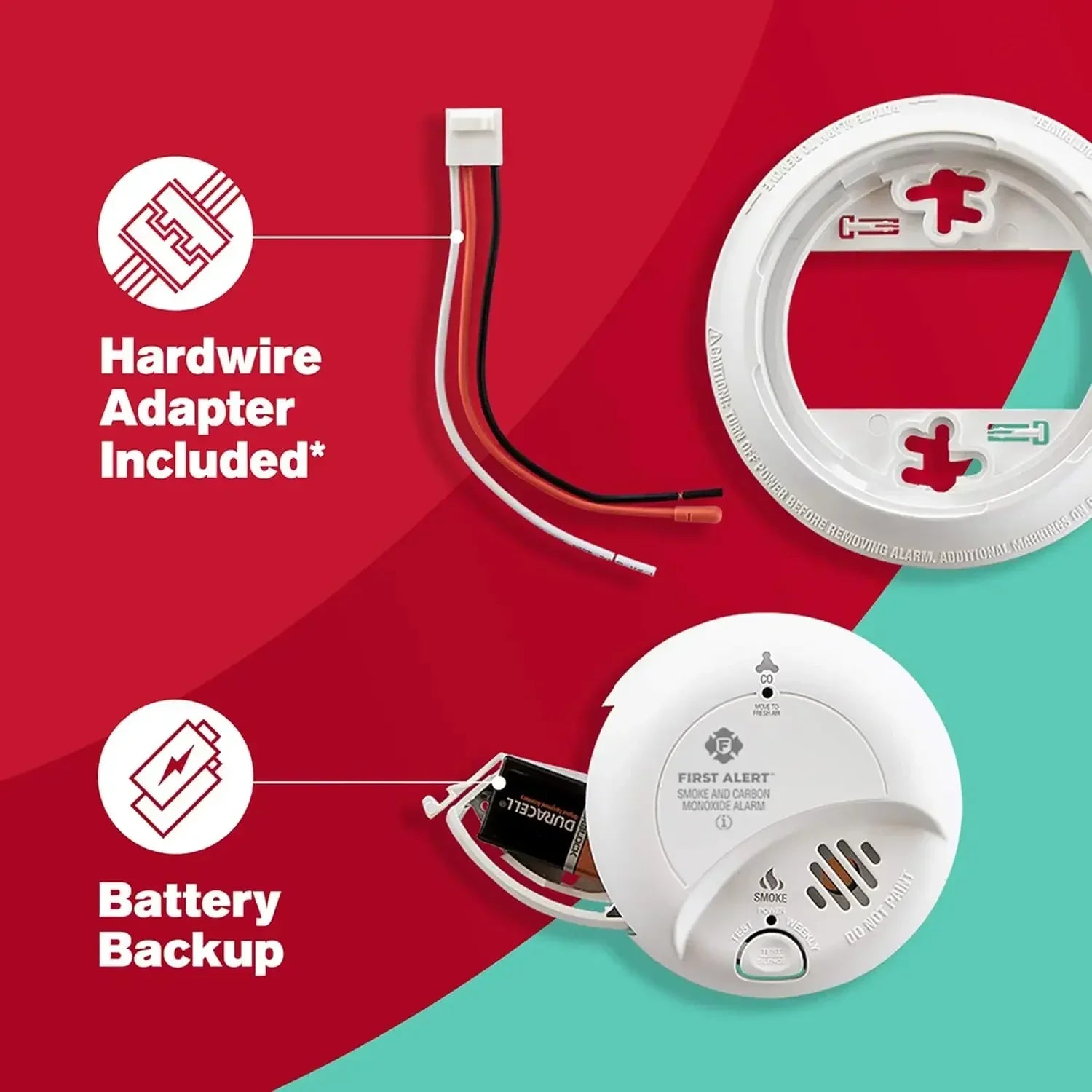 3 Hardwired Smoke and Carbon Monoxide (CO) Detector with Battery Backup