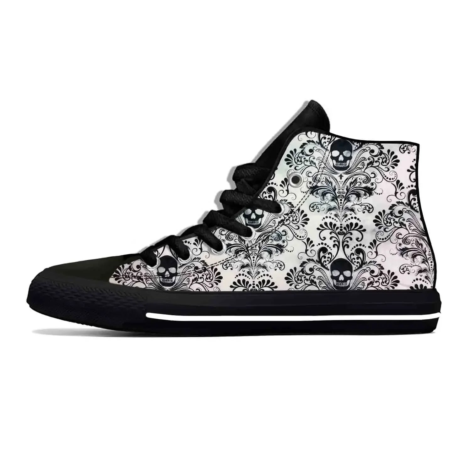 Sugar Skull Gothic High-Top Sneakers
