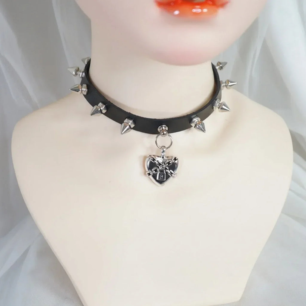 Harajuku Rivets Spike Leather Choker