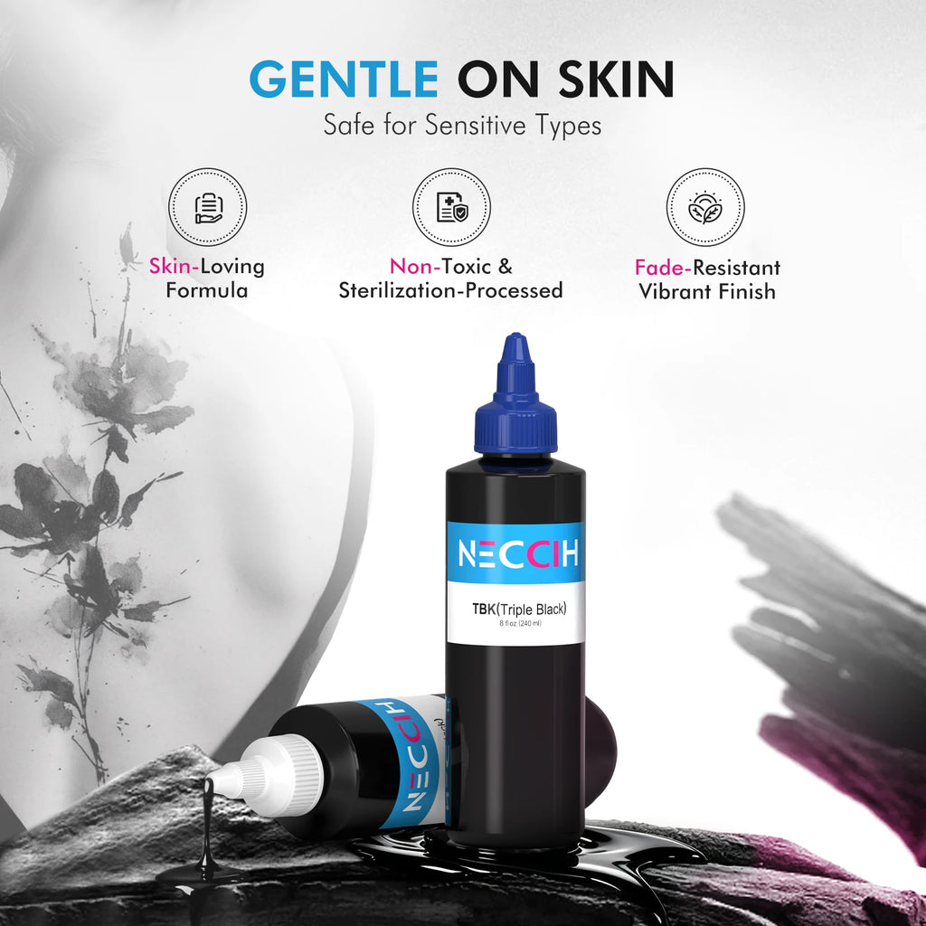 240ml Triple Black Professional Tattoo Ink