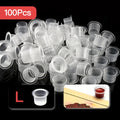 100pcs Disposable Tattoo Ink Cups Plastic Pigment Clear Holder