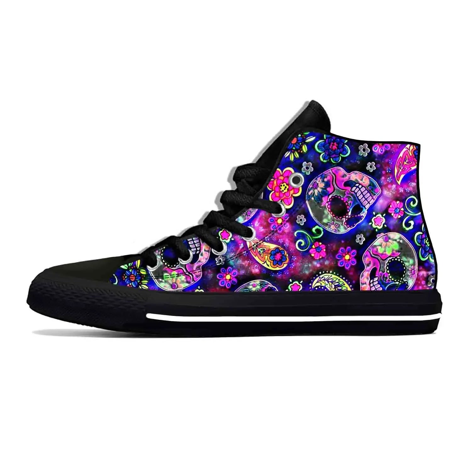 Sugar Skull Gothic High-Top Sneakers