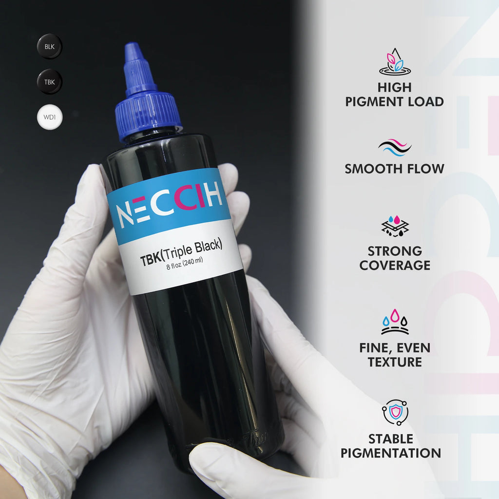 240ml Triple Black Professional Tattoo Ink