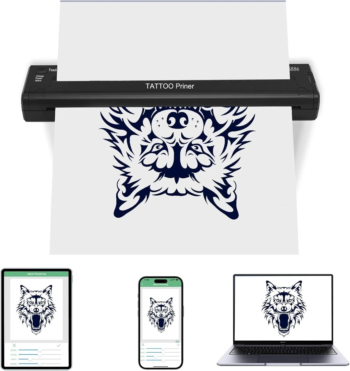 YILONG Tattoo Stencil Printer Thermal ATS886 Portable Transfe Machine for Tattoo Artists & Beginners Tattoo Supplies