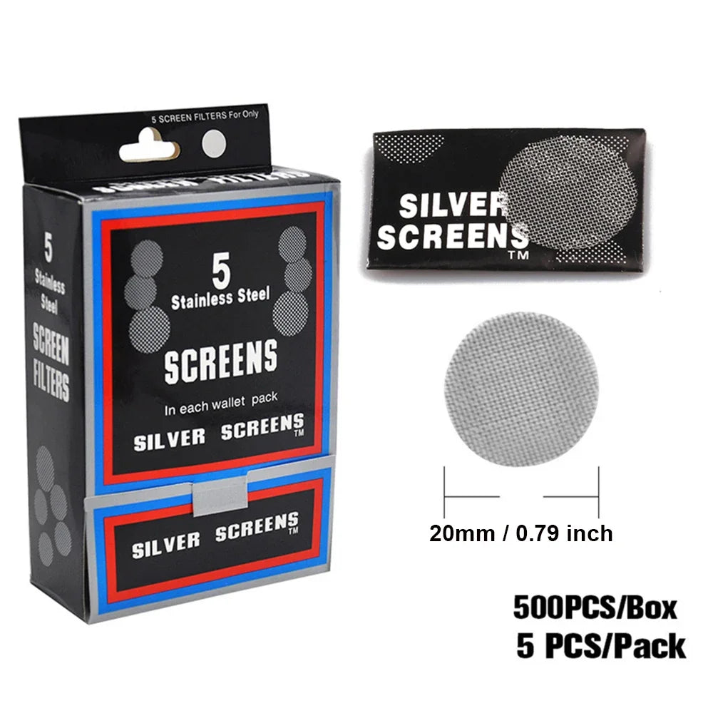 50/100PCS Tobacco Pipe Mesh Filter Silver Screen Hookah Water Pipe 20mm Thick Multifunctional Smoking Accessories