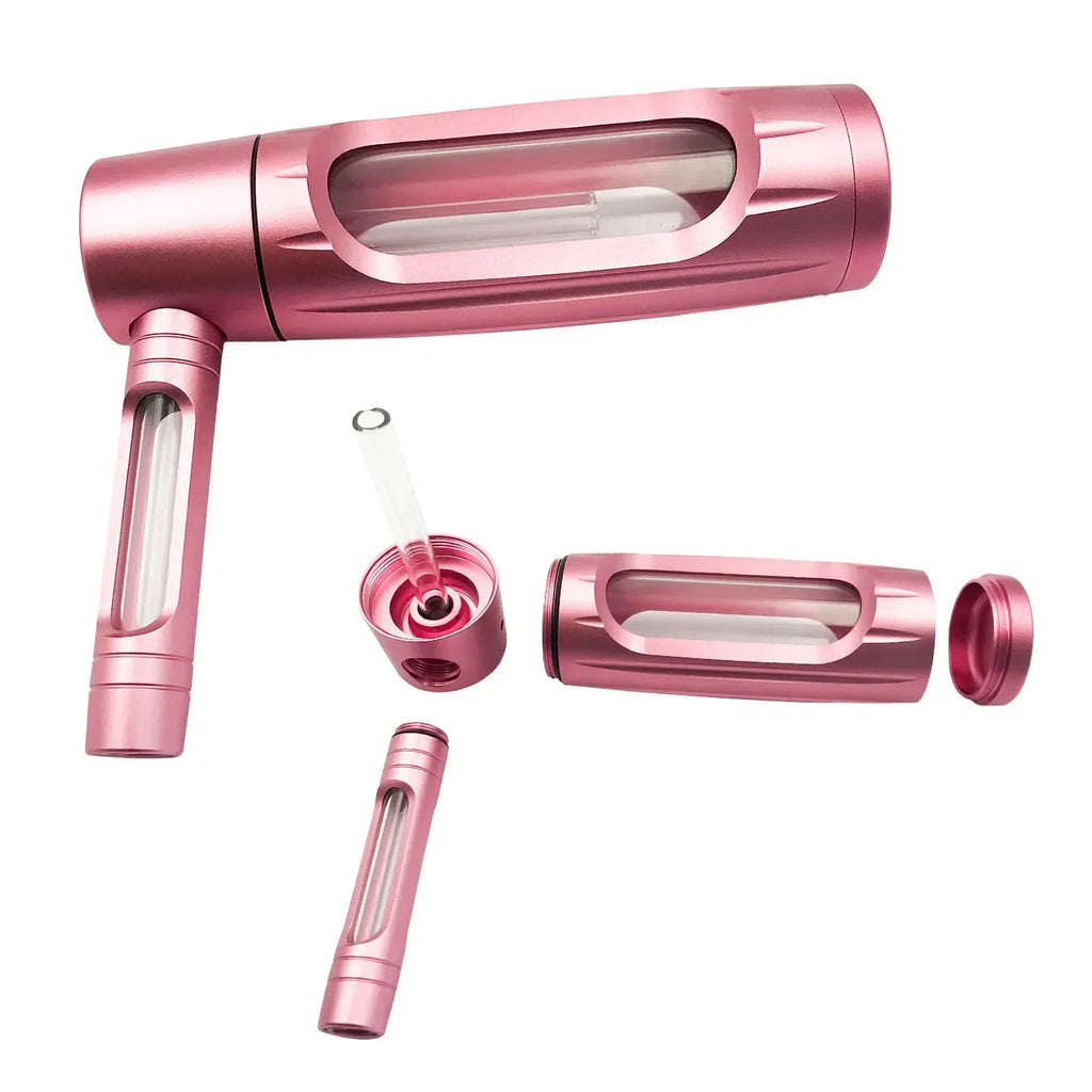 Portable Metal Smoking Pipe with 155mm Glass Bowls Dry Burning Grass Tobacco Pipes Hookah Shisha Pipa for Smoke Accessories