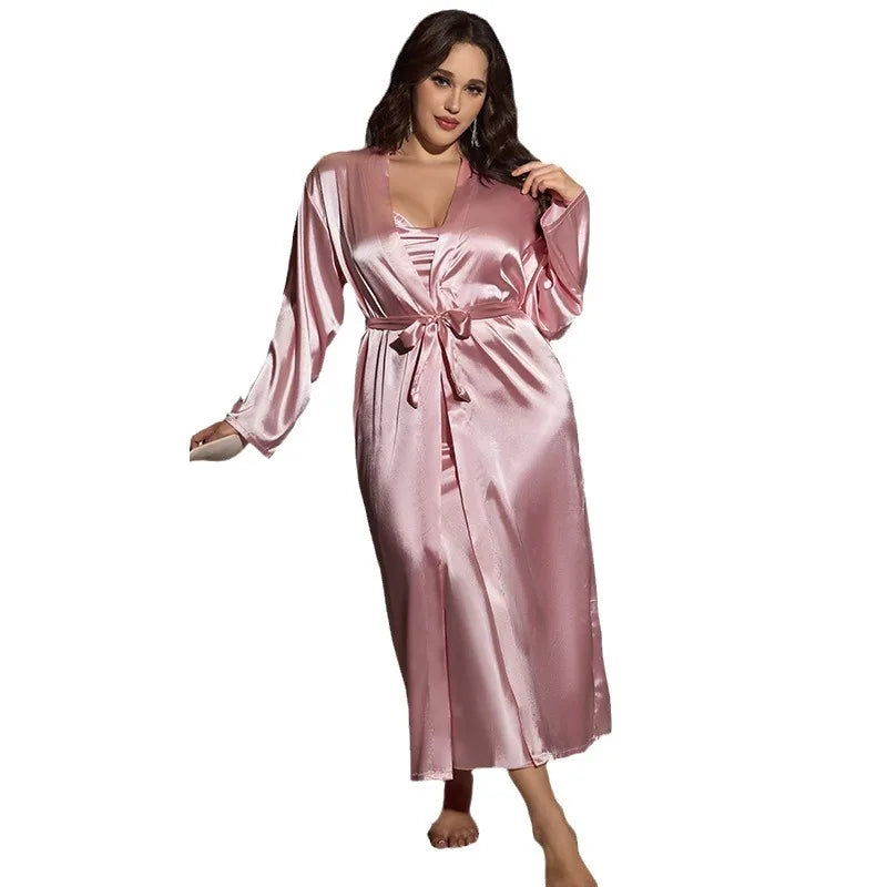 Plus Size Women Nightwear /Bathrobe Set 2pcs