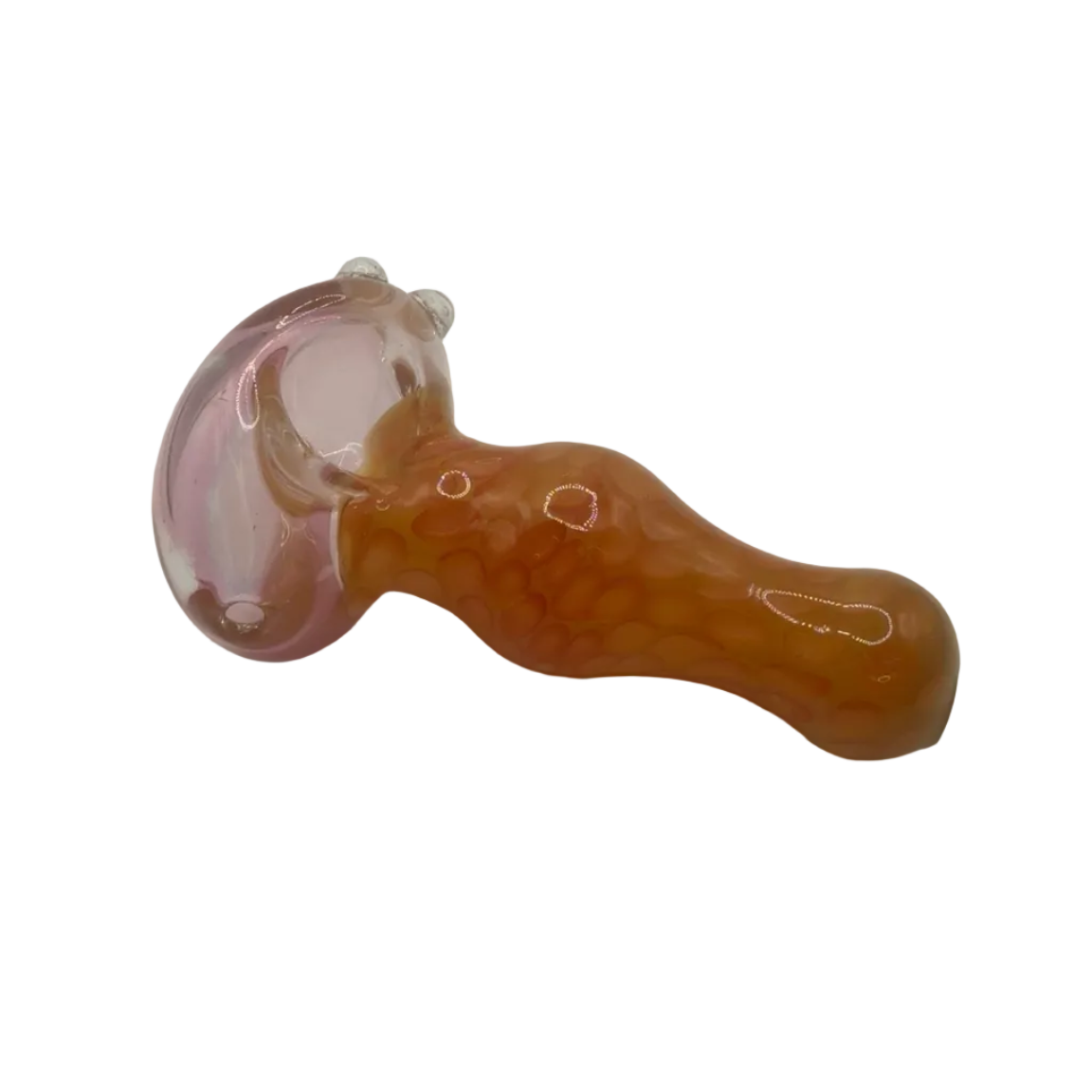 Peachy Shroom Glass Hand Pipe