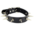 Punk Long Spike Faux Leather Choker