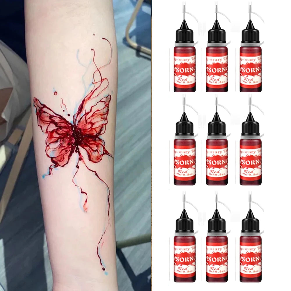 9-Pack 10ml Henna Temporary Tattoo Cones