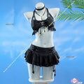 Women’s Gothic Ruffle Two-Piece Crop Top & Mini Skirt Set