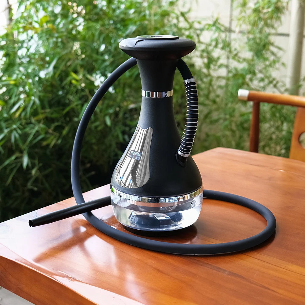 Electrical Shisha Hookah Set 2025 Luxury Electric Portable Stainless Steel Acrylic Hookah High Quality Shisha With LED Display