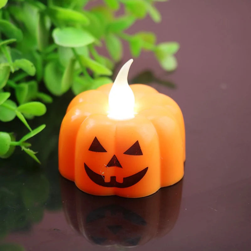 Desktop LED Candle Luminous Pumpkin Shaped Lantern 2025 Halloween Party DIY Decoration Light Trick Or Treat Festival Party Props