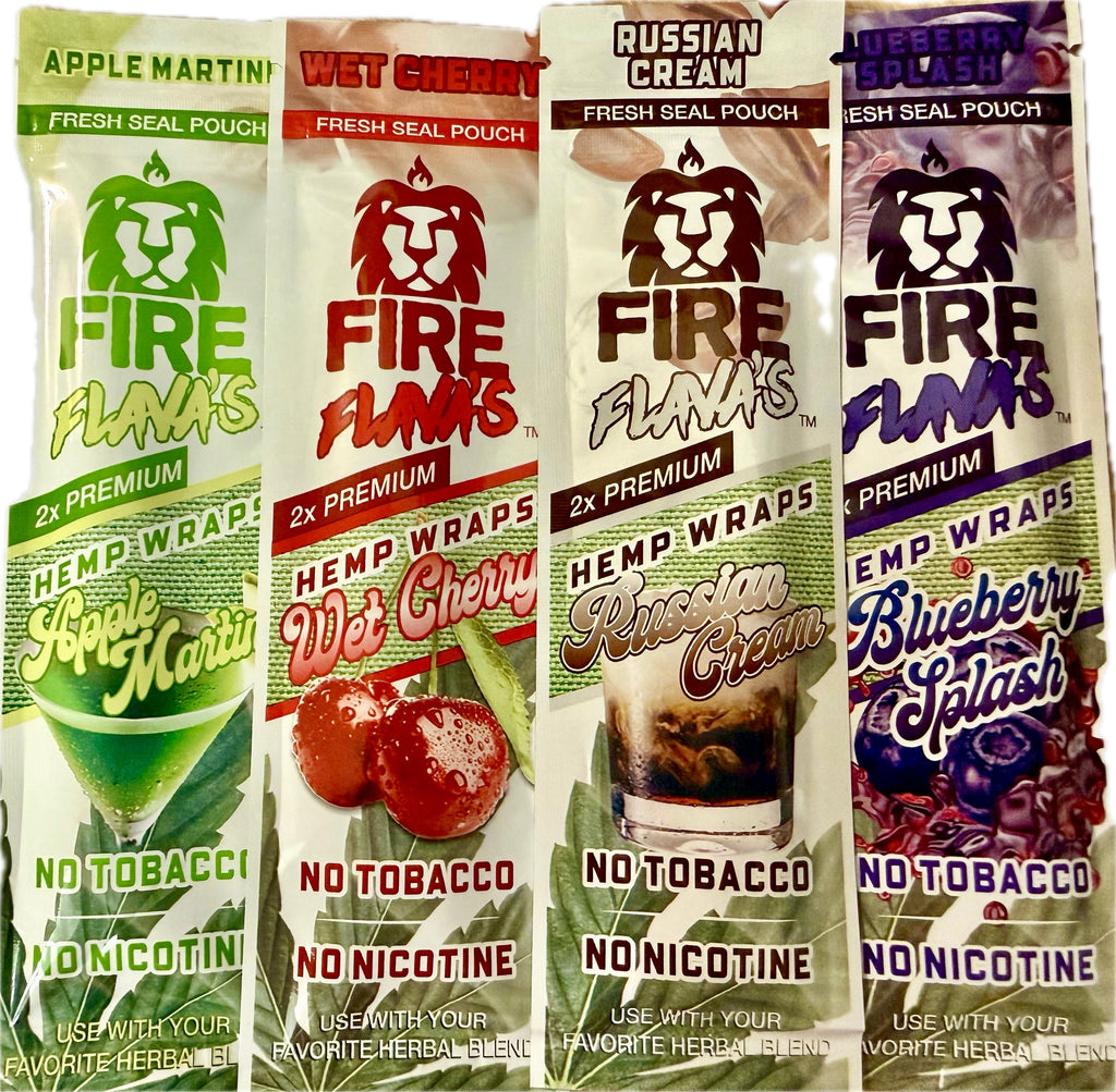 Fire Flavas Hemp Wraps Flavor Bundle - 4-Pack Pouches (Tobacco-Free)