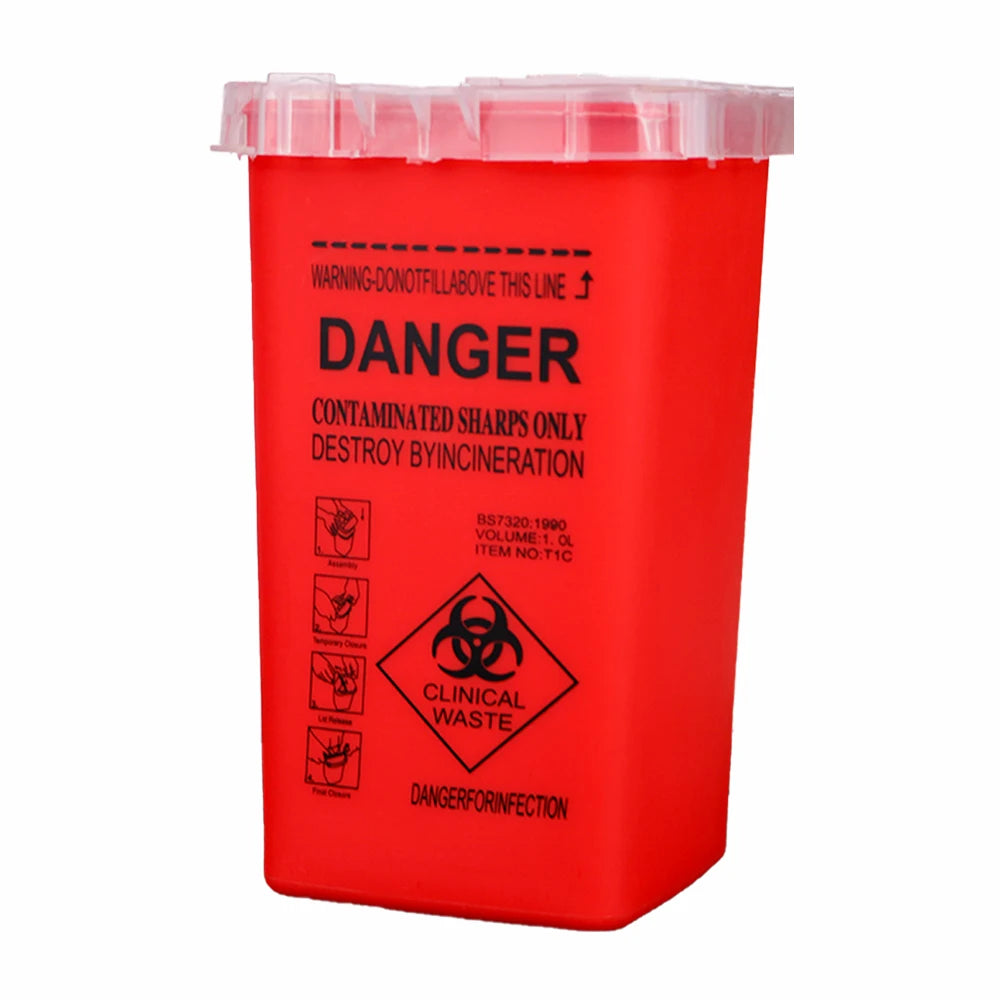 1L Tattoo Sharps Collection Bucket Eyebrow Trimmers Glass Fragments