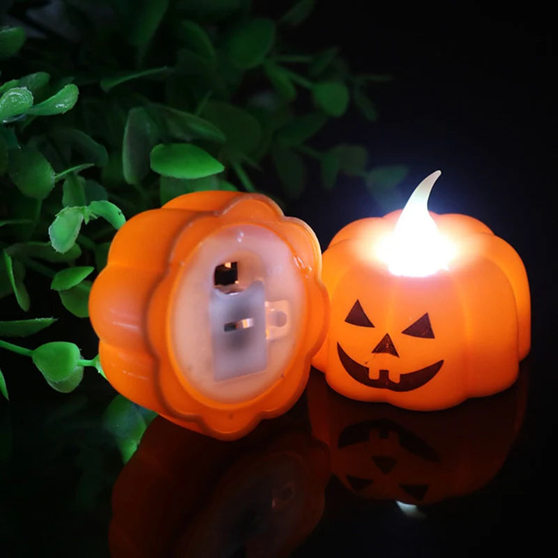 Desktop LED Candle Luminous Pumpkin Shaped Lantern 2025 Halloween Party DIY Decoration Light Trick Or Treat Festival Party Props