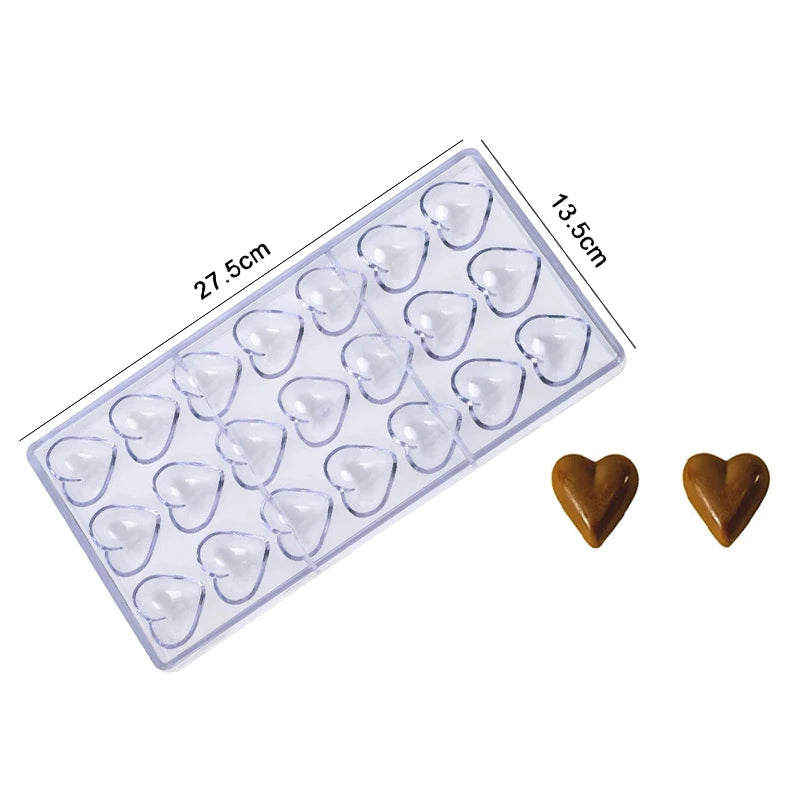 1PC Chocolate Mold for Festival Valentine Day Household Kitchen DIY Baking Tool Plastic Homemade Candies Rose Heart-shaped TMZ