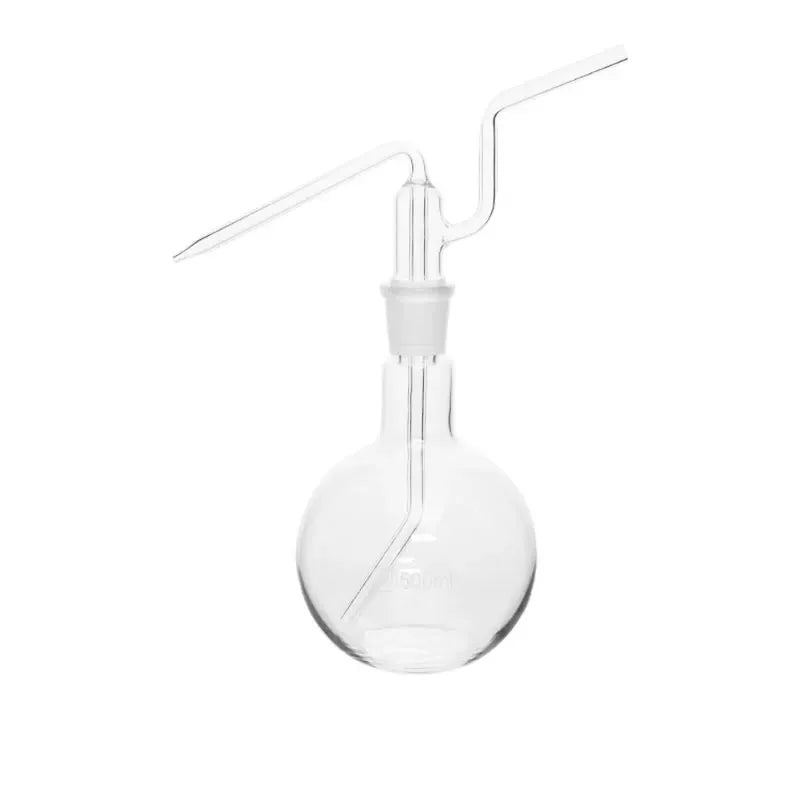 500mL 24/29 Flat Bottom Gas Washing Bottle, Single Standard Ground Mouth Flat Flush Flask, Gas Wash Bottle,Shisha Hookah
