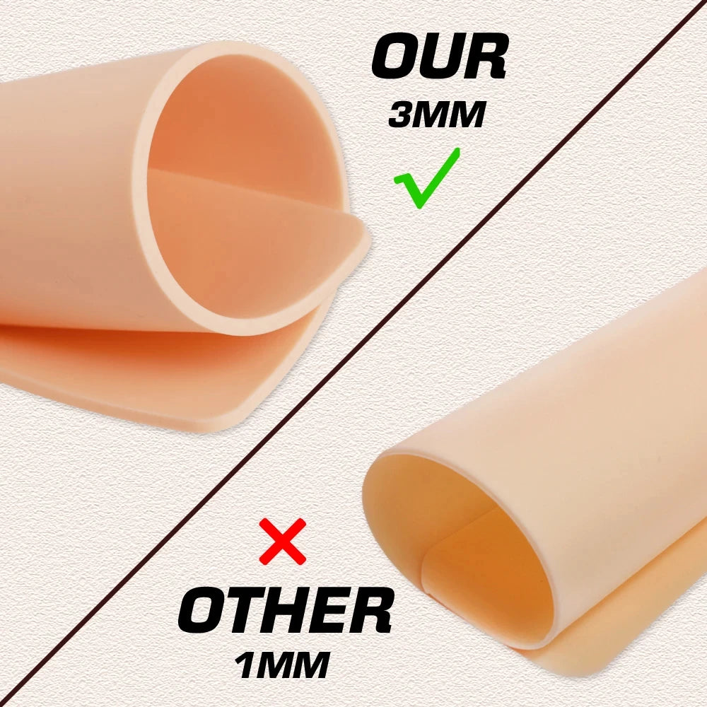1/3/5/8/10/15pcs Tattoo Practice Skin 3MM Silicone Fake Skin Double-Sided for Permanent Makeup Training Supply Tattoo Accessory