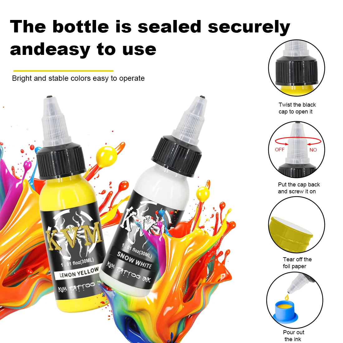 14Colors 1/oz Tattoo Ink Pigment Body Color Drawing Art Tattoo Ink