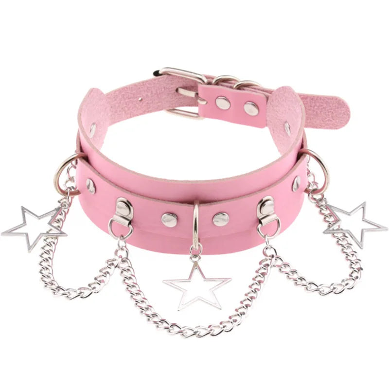 Punk Chain Heart Choker Collar