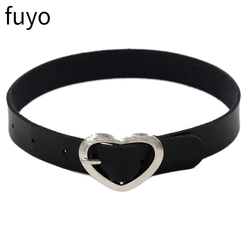 Gothic Punk Faux Leather Choker Necklaces