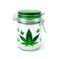 AIRTIGHT GLASS GREEN LEAF STORAGE CONTAINER