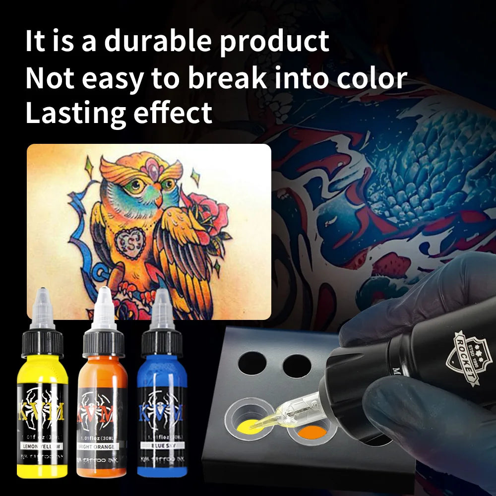 KVM 30ml Multi-Color Tattoo Ink Pigment with Box Art Tattoo Kit Natural