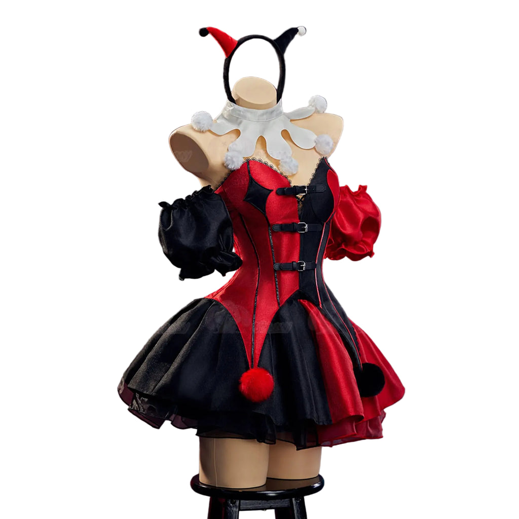 Red & Black Gothic Clown Lolita Cosplay Costume