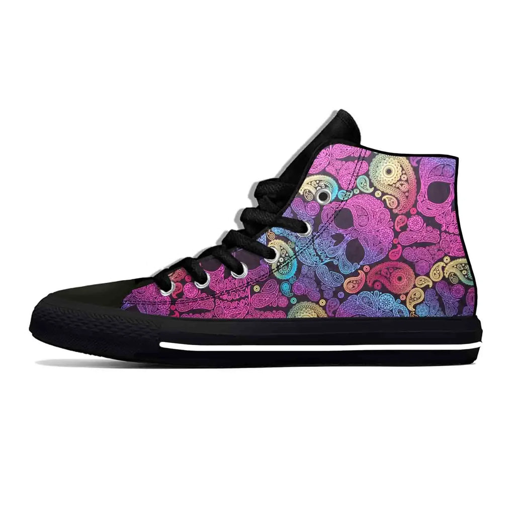 Sugar Skull Gothic High-Top Sneakers