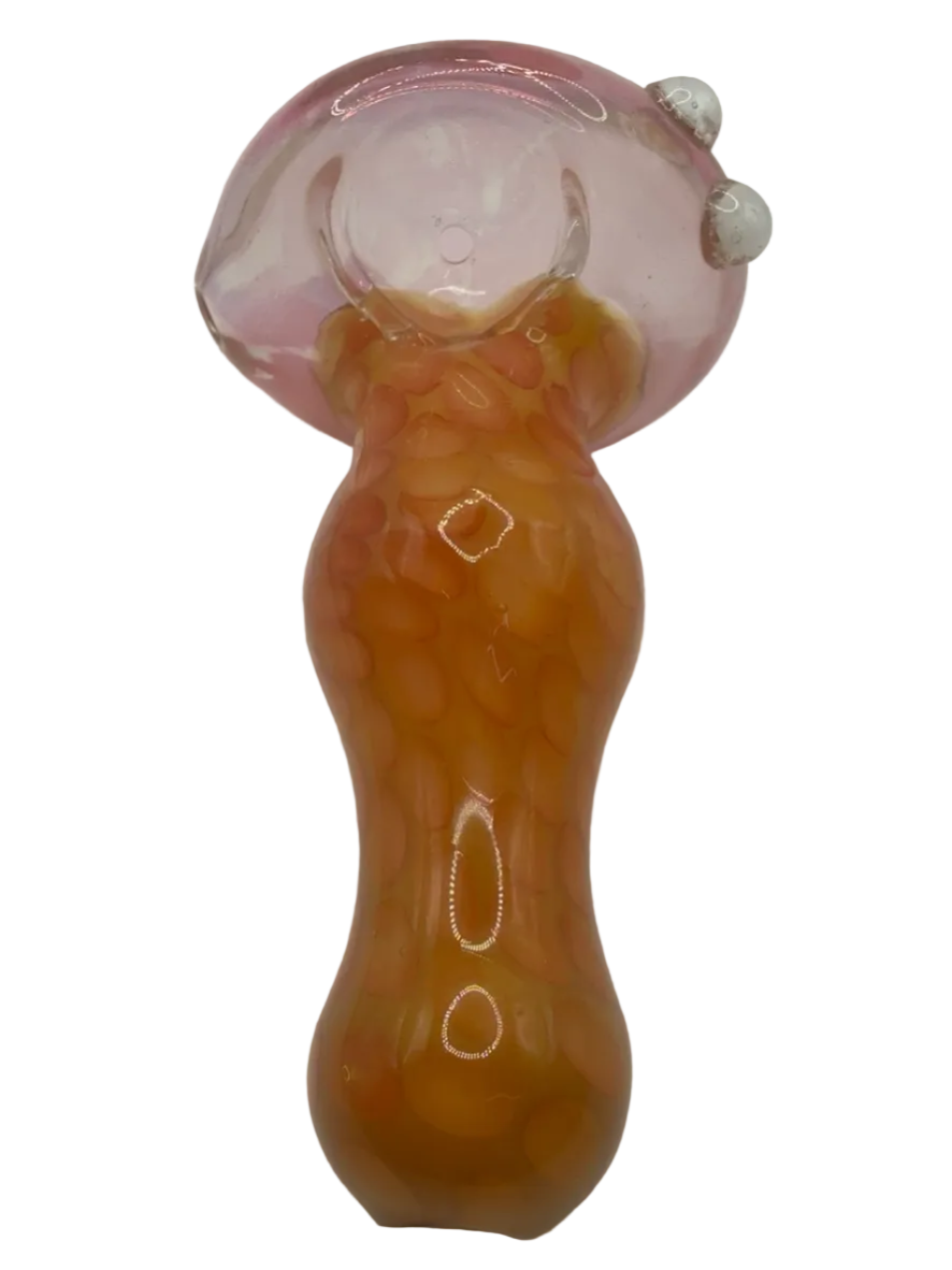 Peachy Shroom Glass Hand Pipe
