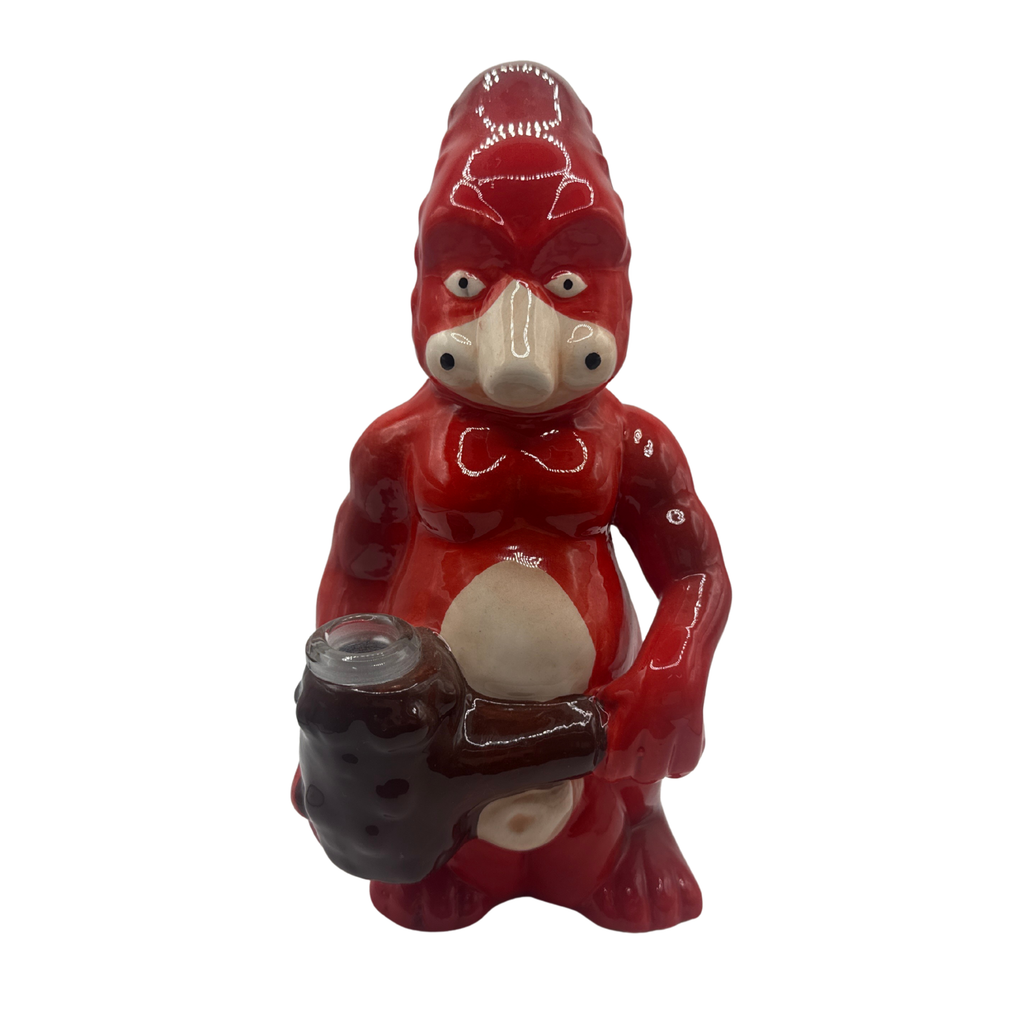 8" Red Gorilla Ceramic Glass Bubbler