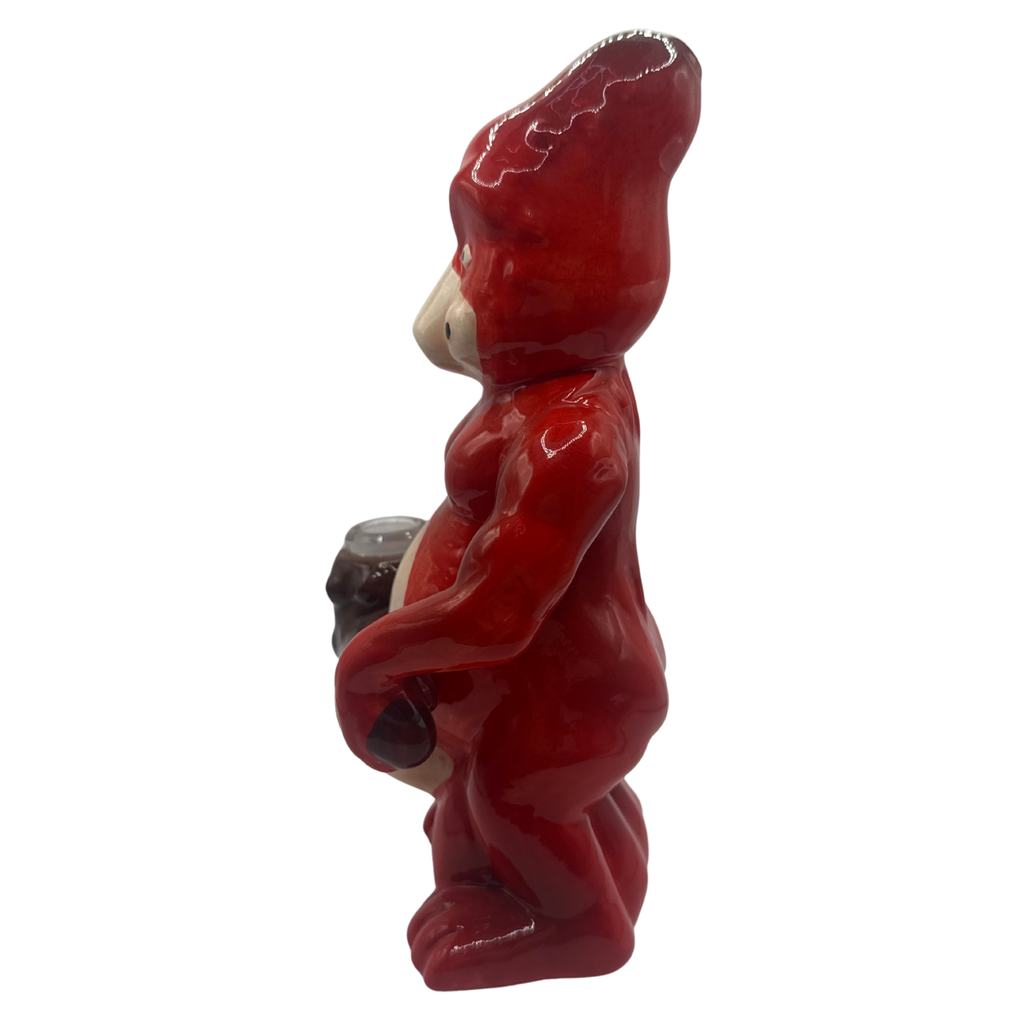 8" Red Gorilla Ceramic Glass Bubbler