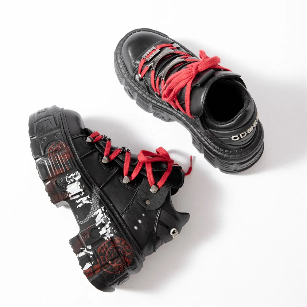 Women’s Gothic Graffiti Chunky Platform Sneakers