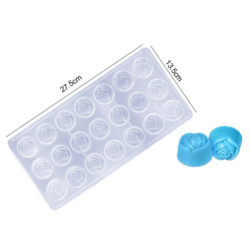 1PC Chocolate Mold for Festival Valentine Day Household Kitchen DIY Baking Tool Plastic Homemade Candies Rose Heart-shaped TMZ