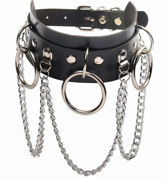 Punk Chain Heart Choker Collar