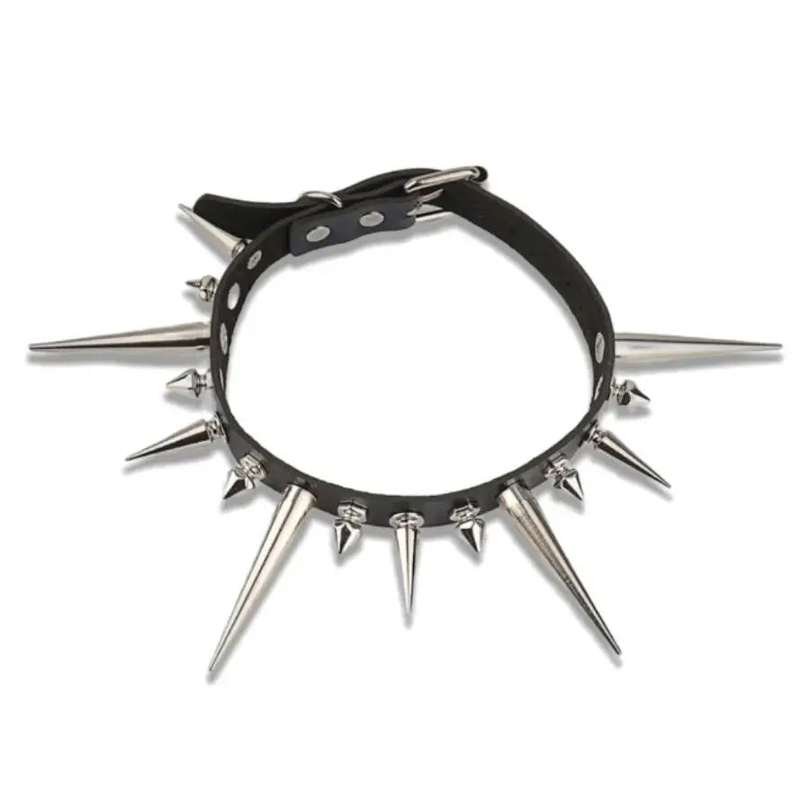 Gothic Punk Long Spike Choker