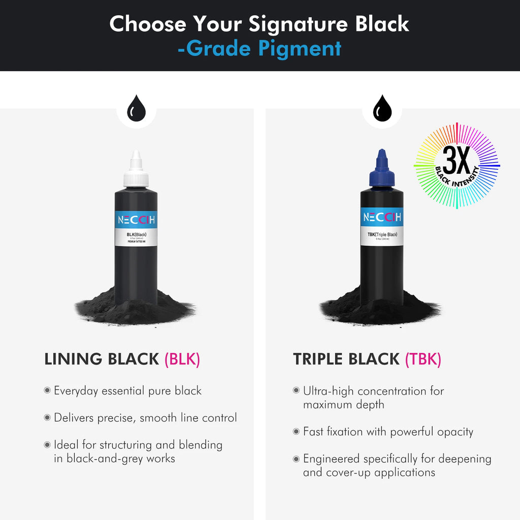 240ml Triple Black Professional Tattoo Ink